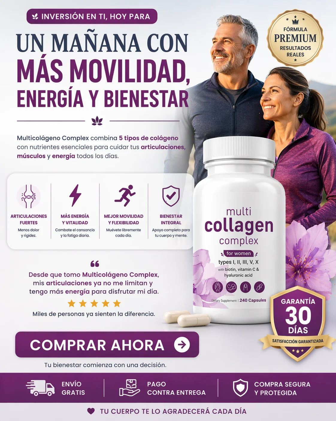 Complejo multicolágeno | 5 Tipos de Colágeno